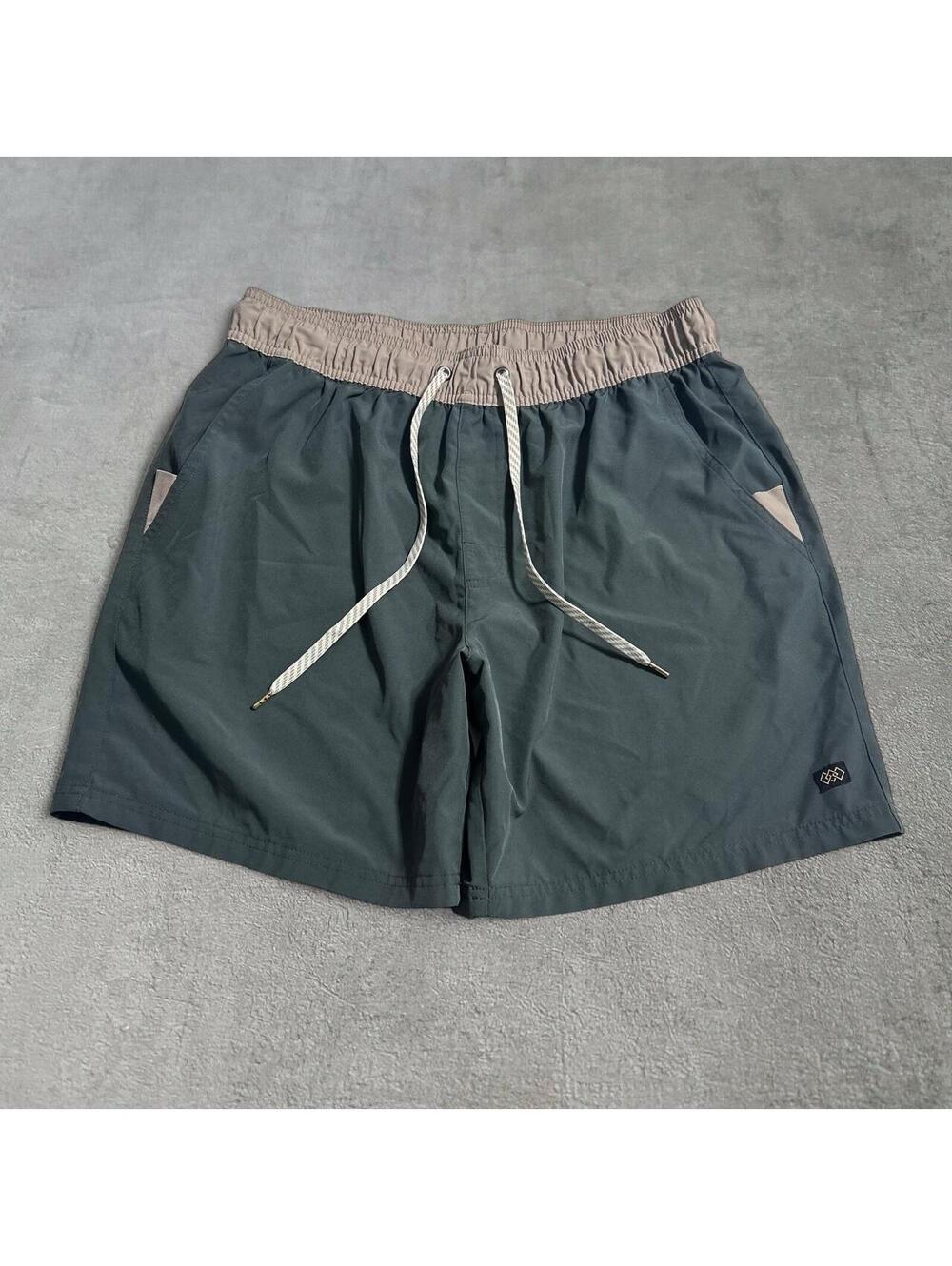 Legend classic green & tan activewear workout shorts